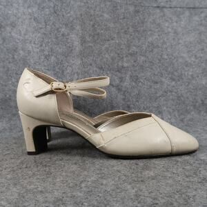 Soft Style Hush Puppie Shoes Womens 7.5W Ankle Strap Pumps Fashion Classic Retro